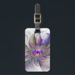 Kraftfull, färglös Abstrakt Fractal Art Flower Bagagebricka<br><div class="desc">En kraftfull fantasi med flera färger,  en unik fractal blommigt. Utformning för din ovanliga dekorativa bagagetagg med mera.</div>
