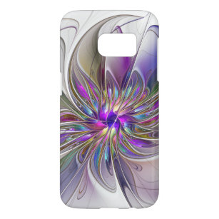 Kraftfull, färglös Abstrakt Fractal Art Flower Galaxy S5 Skal