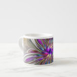 Kraftfull, färglös Abstrakt Fractal Art Flower Espressomugg<br><div class="desc">En kraftfull fantasi med flera färger,  en unik blommigt Fractal Art. Design för din espresso kopp med mera.</div>