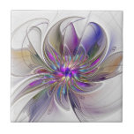 Kraftfull, färglös Abstrakt Fractal Art Flower Kakelplatta<br><div class="desc">Dekorativ unik fantasi-blomma. Utformning av keramisk platta med mera.</div>