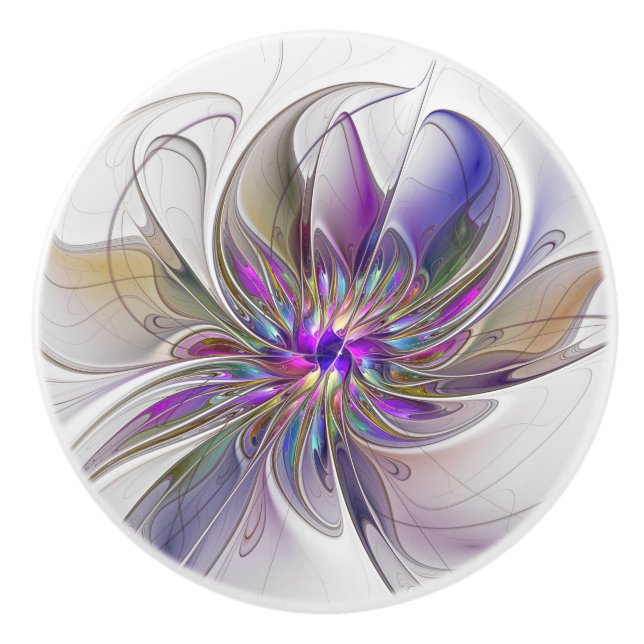 Kraftfull, färglös Abstrakt Fractal Art Flower Knopp (Framsidan)