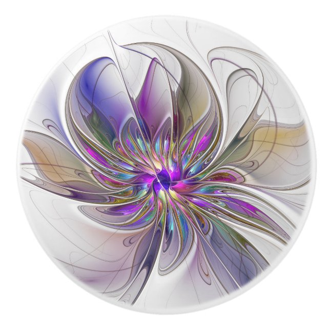 Kraftfull, färglös Abstrakt Fractal Art Flower Knopp (Framsidan)