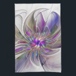 Kraftfull, färglös Abstrakt Fractal Art Flower Kökshandduk<br><div class="desc">En kraftfull fantasi med flera färger,  en unik blommigt Fractal Art. Design för din kökshandduk med mera.</div>