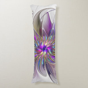 Kraftfull, färglös Abstrakt Fractal Art Flower Kroppskudde