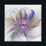 Kraftfull, färglös Abstrakt Fractal Art Flower Magnet<br><div class="desc">En kraftfull fantasi med flera färger,  en unik fractal blommigt. Utformning för din ovanliga dekorativa kvadratmagnet med mera.</div>