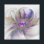 Kraftfull, färglös Abstrakt Fractal Art Flower Magnet<br><div class="desc">En kraftfull fantasi med flera färger,  en unik fractal blommigt. Utformning för din ovanliga dekorativa kvadratmagnet med mera.</div>