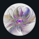 Kraftfull, färglös Abstrakt Fractal Art Flower Magnet<br><div class="desc">En kraftfull fantasi med flera färger,  en unik fractal blommigt. Utformning för din unika dekorativa runda magnet med mera.</div>
