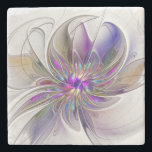 Kraftfull, färglös Abstrakt Fractal Art Flower Stenunderlägg<br><div class="desc">En kraftfull fantasi med flera färger,  en unik blommigt Fractal Art. Design för din fyrkantiga sten underlägg och mer.</div>
