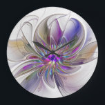 Kraftfull, färglös Abstrakt Fractal Art Flower Stor Klocka<br><div class="desc">En kraftfull fantasi med flera färger,  en unik blommigt Fractal Art. Design för din dygnskur med mera.</div>