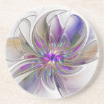 Kraftfull, färglös Abstrakt Fractal Art Flower Underlägg<br><div class="desc">En kraftfull fantasi med flera färger,  en unik blommigt Fractal Art. Design för din sandsten underlägg och mer.</div>