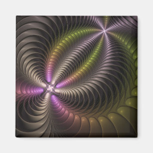 Kraftfull färglös Abstrakt Fractal Art Magnet