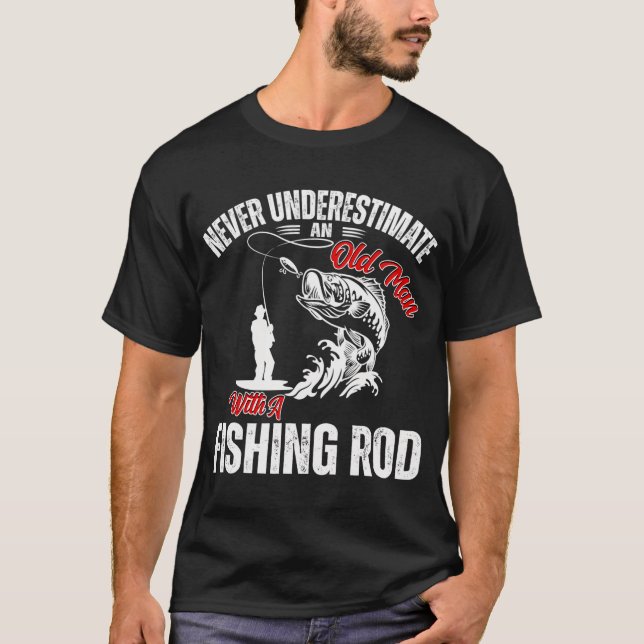 Kraftfull Fiskespö Gammal Man Tee (Framsida)