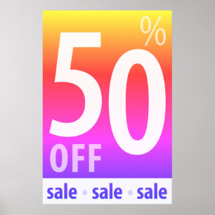 Kraftfull försäljningsskylt (50 % OFF) - detaljhan Poster