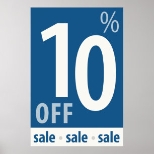 Kraftfull försäljningsskylt på 10 % - poster i det
