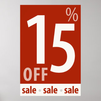 Kraftfull försäljningsskylt på 15 % - detaljhandel poster