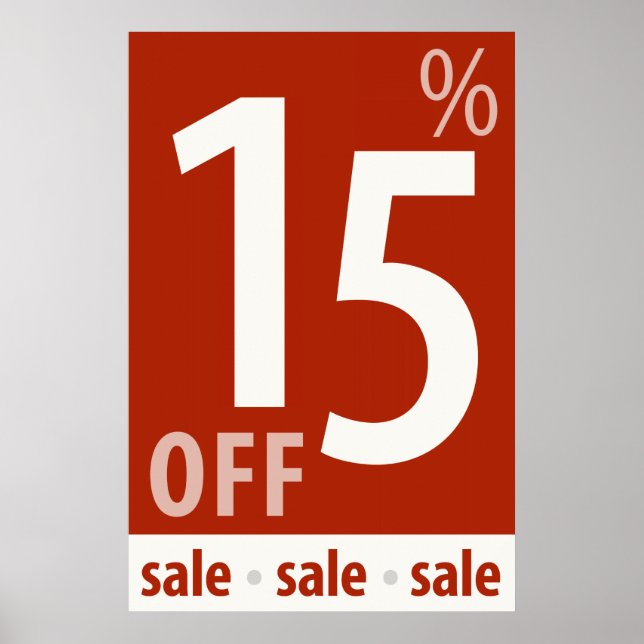 Kraftfull försäljningsskylt på 15 % - detaljhandel poster (Framsidan)
