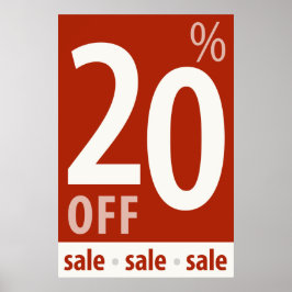 Kraftfull försäljningsskylt på 20 % - poster i det