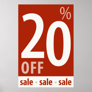 Kraftfull försäljningsskylt på 20 % - poster i det