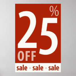 Kraftfull försäljningsskylt på 25 % - poster i det