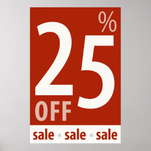Kraftfull försäljningsskylt på 25 % - poster i det