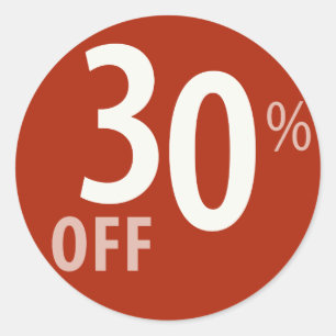 Kraftfull försäljningsskylt på 30 % - etikett