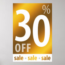 Kraftfull försäljningsskylt på 30 % | Golden