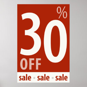 Kraftfull försäljningsskylt på 30 % - poster i det