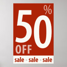 Kraftfull försäljningsskylt på 50 % - poster i det