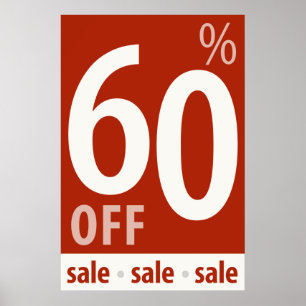 Kraftfull försäljningsskylt på 60 % - poster i det
