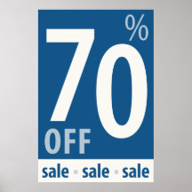 Kraftfull försäljningsskylt på 70 % - poster i det