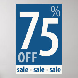 Kraftfull försäljningsskylt på 75 % - poster i det