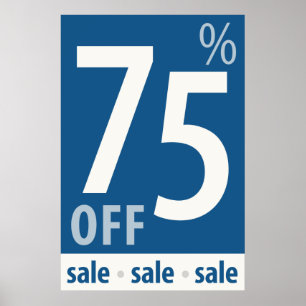 Kraftfull försäljningsskylt på 75 % - poster i det