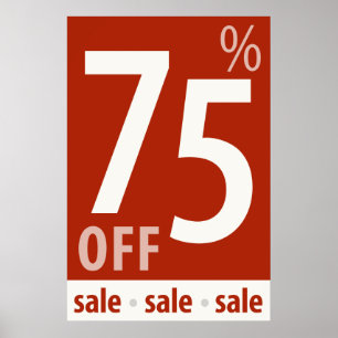 Kraftfull försäljningsskylt på 75 % - poster i det