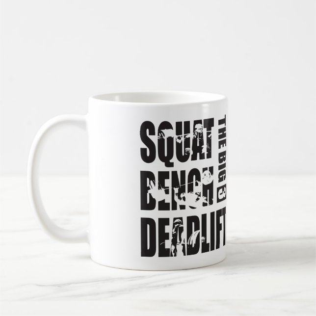 Kraftfull - Fyrkant, Bench, Deadlift Kaffemugg (Vänster)