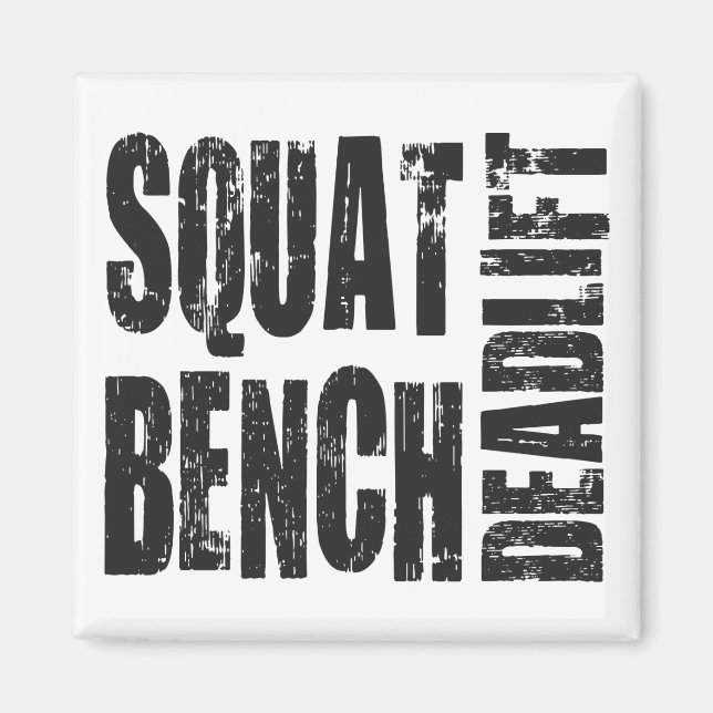 Kraftfull - Fyrkant, Bench, Deadlift Magnet (Framsidan)