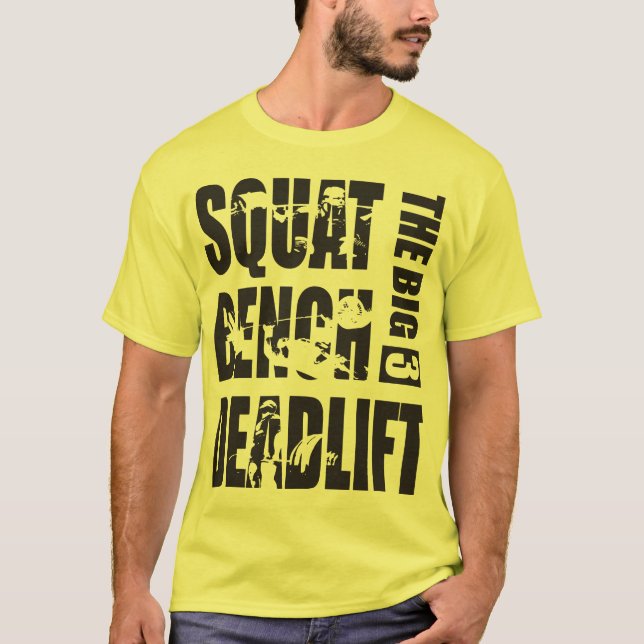 Kraftfull - Fyrkant, Bench, Deadlift Tee (Framsida)