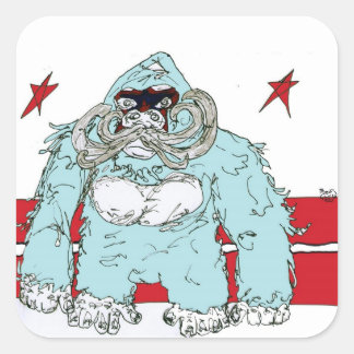 kraftfull fyrkantigt klistermärke