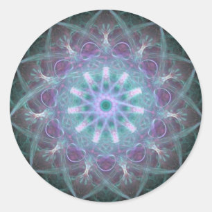Kraftfull High Blue Energy Mandala Runt Klistermärke