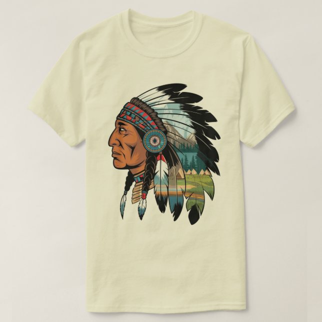 Kraftfull, inhemsk amerikansk chef t shirt (Design framsida)