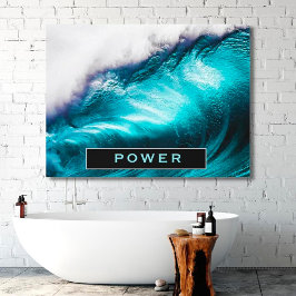 Kraftfull Inspirerande Ord Ocean Våg Fotograf Canvastryck