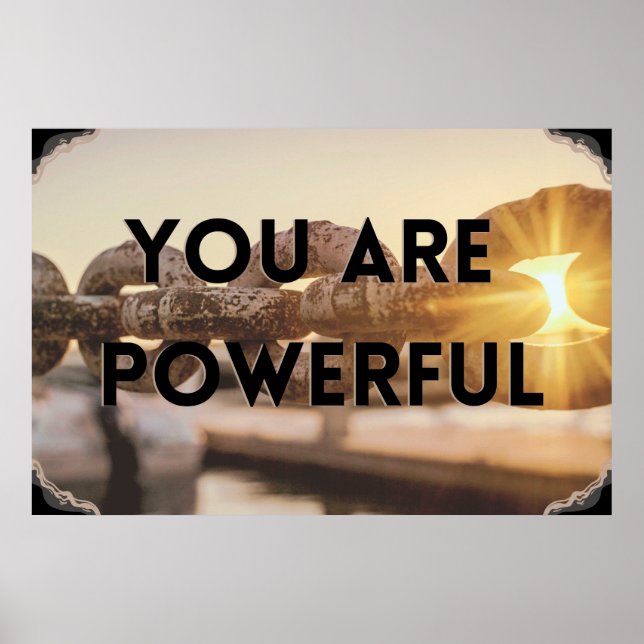 "Kraftfull" inspirerande väggkonst Poster (Framsidan)