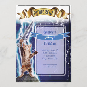 Kraftfull kattinbjudan inbjudningar