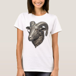 Kraftfull keltisk silver vädurhuvud med knutmönste t shirt