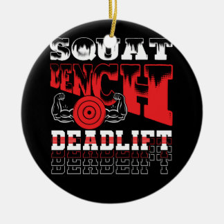 Kraftfull kvadratisk deadlift Viktlyftande Tr Julgransprydnad Keramik