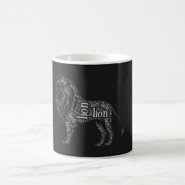 Kraftfull Lejon Typografi Design T-Shirt Kaffemugg