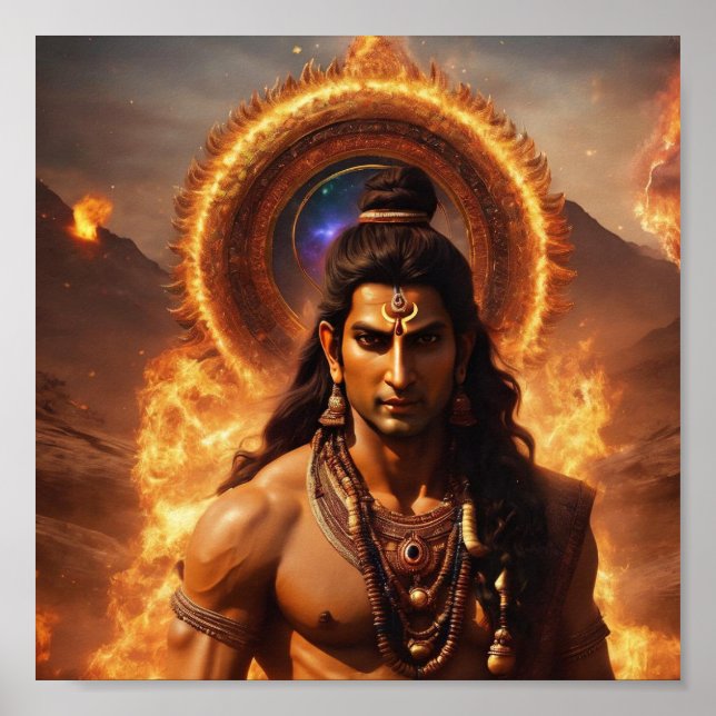 Kraftfull lord Shiva poster (Framsidan)