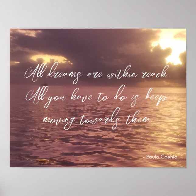 Kraftfull Motivational Stormy Ocean Himmel Poster (Framsidan)
