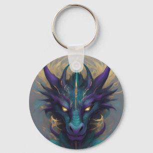 Kraftfull Mythical Dragon Head Nyckelring