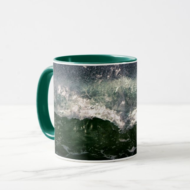 Kraftfull Oceanvåg Bryt Strandmugg Mugg (Framsida vänster)