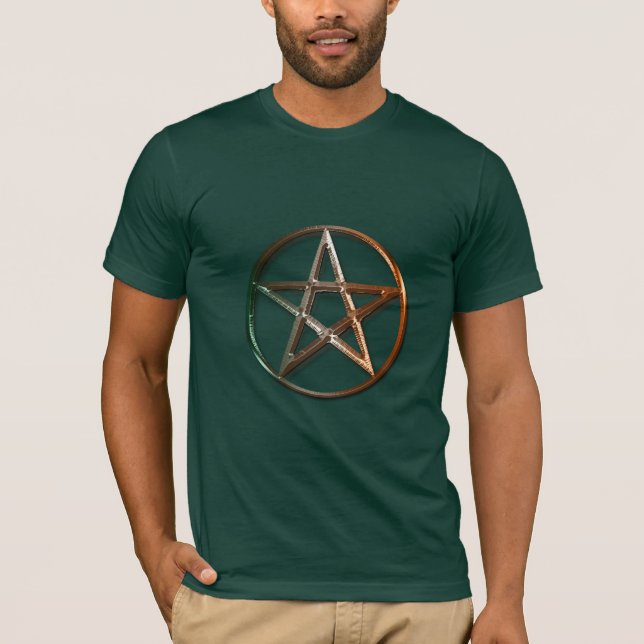 Kraftfull Pagan Pentacle-design T Shirt (Framsida)